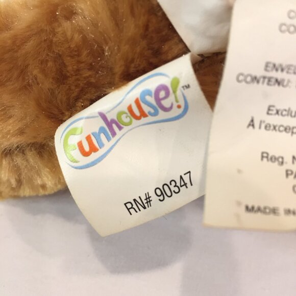 FunHouse Plush Teddybear 12" Honey Brown Soft Stuffed Animal Brown Eyed Bear - Picture 3 of 6